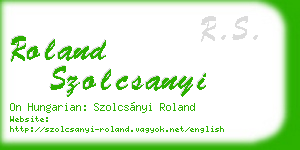 roland szolcsanyi business card