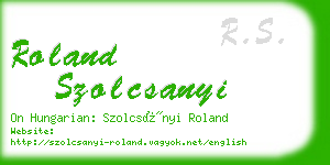 roland szolcsanyi business card